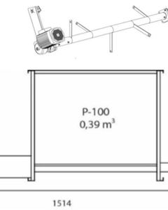 Hopper T100 galvanized for auger 102 mm with agitator M&M